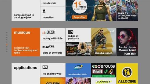 tv orange menu blanc musique tout le catalogue deezer screenshot